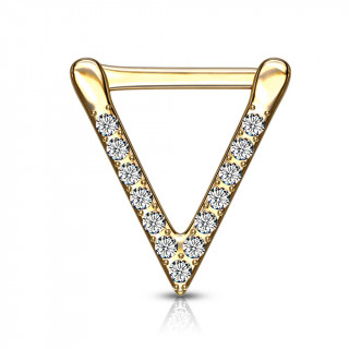 Piercing triangle clicker dor� serti