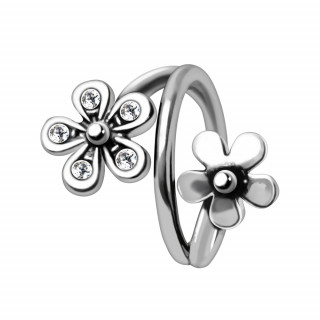 Piercing twist h�lix serti � fleurs