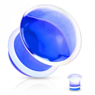 Plug en verre simple �vas� Bleu avec o-ring