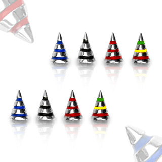 Pointe / spike de piercing stri�e en acier (remplacement)