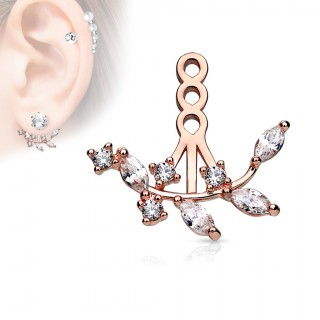 Rajout � balan�oire de feuilles strass - Cuivr�