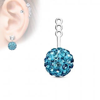 Rajout � boule shamballa - bleu aqua