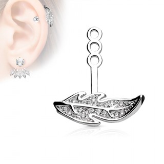 Rajout � feuille pav�e de strass