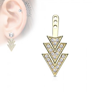 Rajout dor� � chevrons pav�s de strass