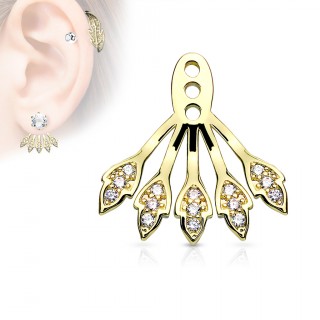 Rajout dor� � feuilles serties en �ventail