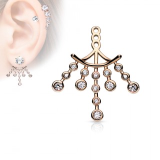 Rajout en chandelier � boules strass - Cuivr�