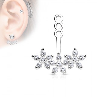 Rajout � trio de fleurs pav�es de strass