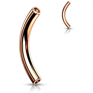 Tige / barre courb�e en titane cuivr� pour piercing filetage interne