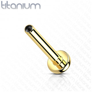 Tige / Barre de piercing Labret en titane G23 Dor� (filetage interne)