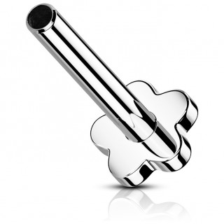 Tige de piercing labret push-in en Titane � base en forme de fleur