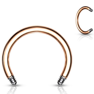 Tige de remplacement fer � cheval Cuivr�e en acier pour piercing