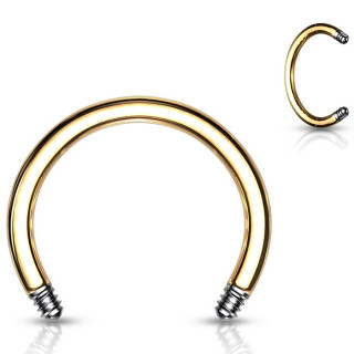Tige de remplacement fer � cheval Dor�e en acier pour piercing