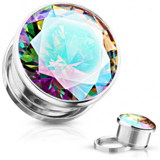 Tunnel Argent� en acier � large pierre aurore bor�ale