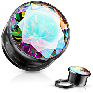 Tunnel Noir en acier � large pierre aurore bor�ale